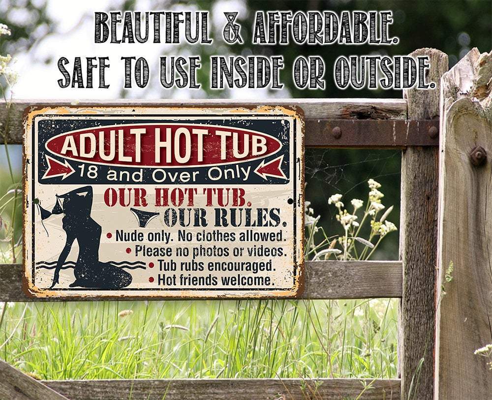 Adult Hot Tub - Metal Sign