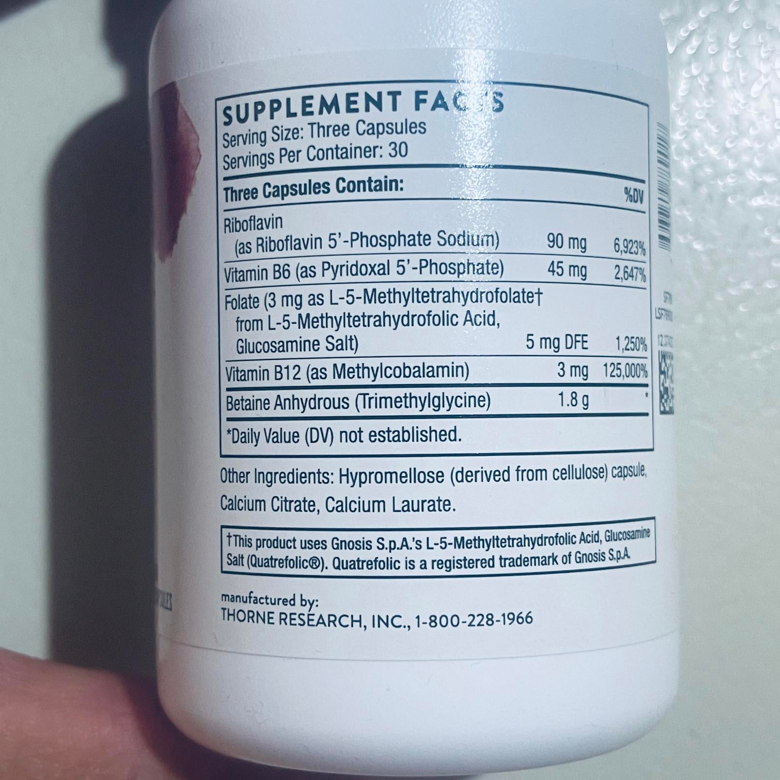 Thorne Methyl-Guard Plus Dietary Supplement, 90 Capsules EXP 10/2026