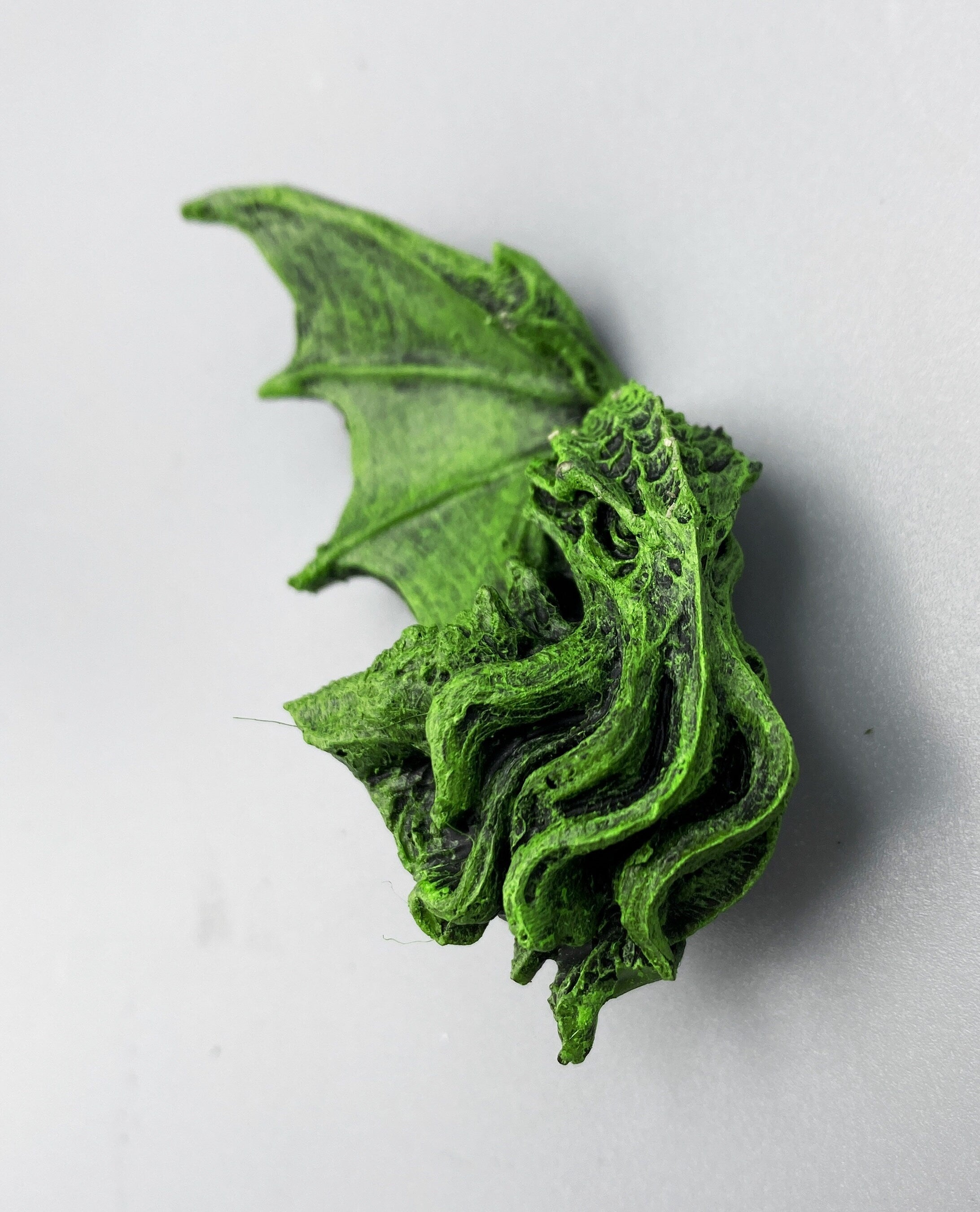 Cthulhu Magnet, Hand Painted Resin Sculpture | Mythic Lovecraftian Decor | Cthulhu Magnet for Gamer and Gothic Decor