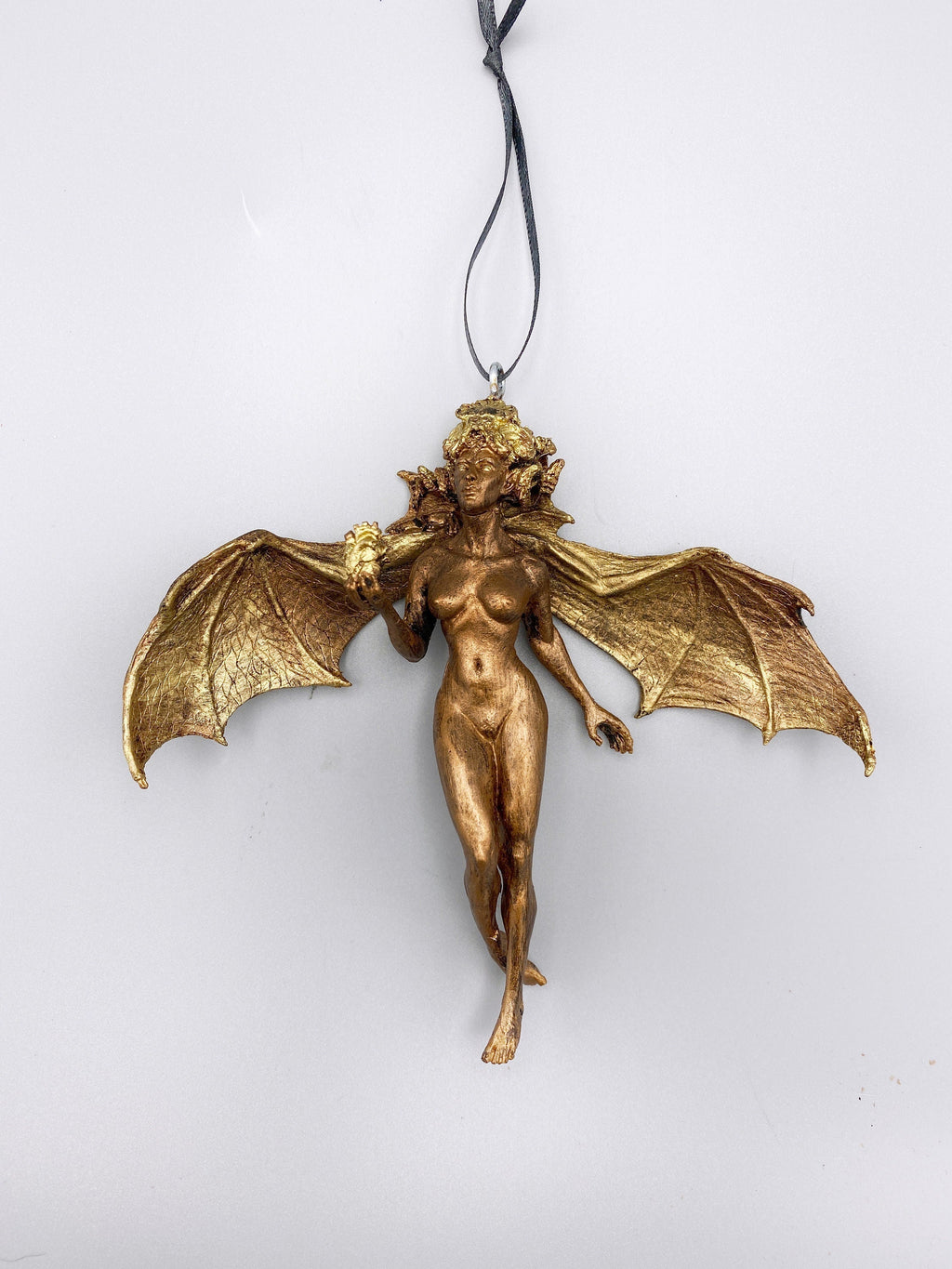 Lilith Ornament, Hand Painted Resin Sculpture | Mythic Goddess Figurine |Myths and Legends Character Ornament for Gothic Home Decor