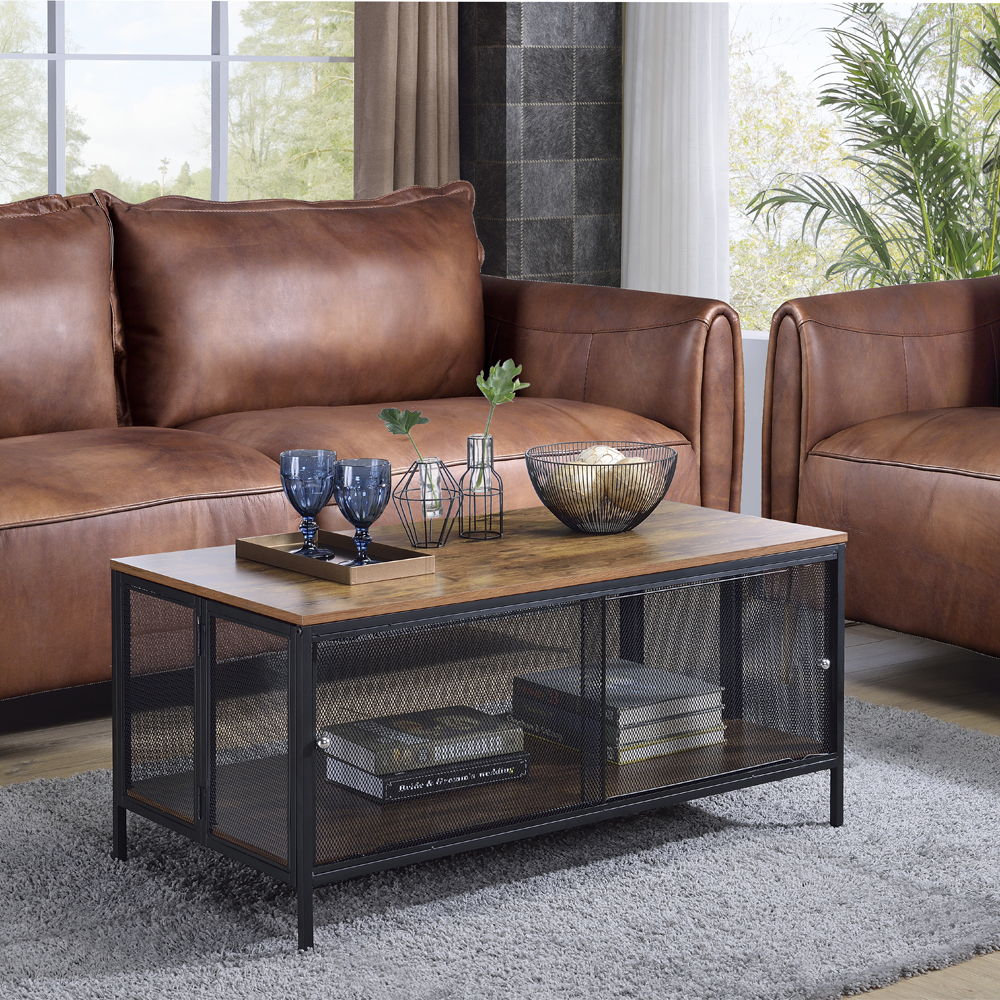 Winam - Coffee Table - Antique Oak & Black
