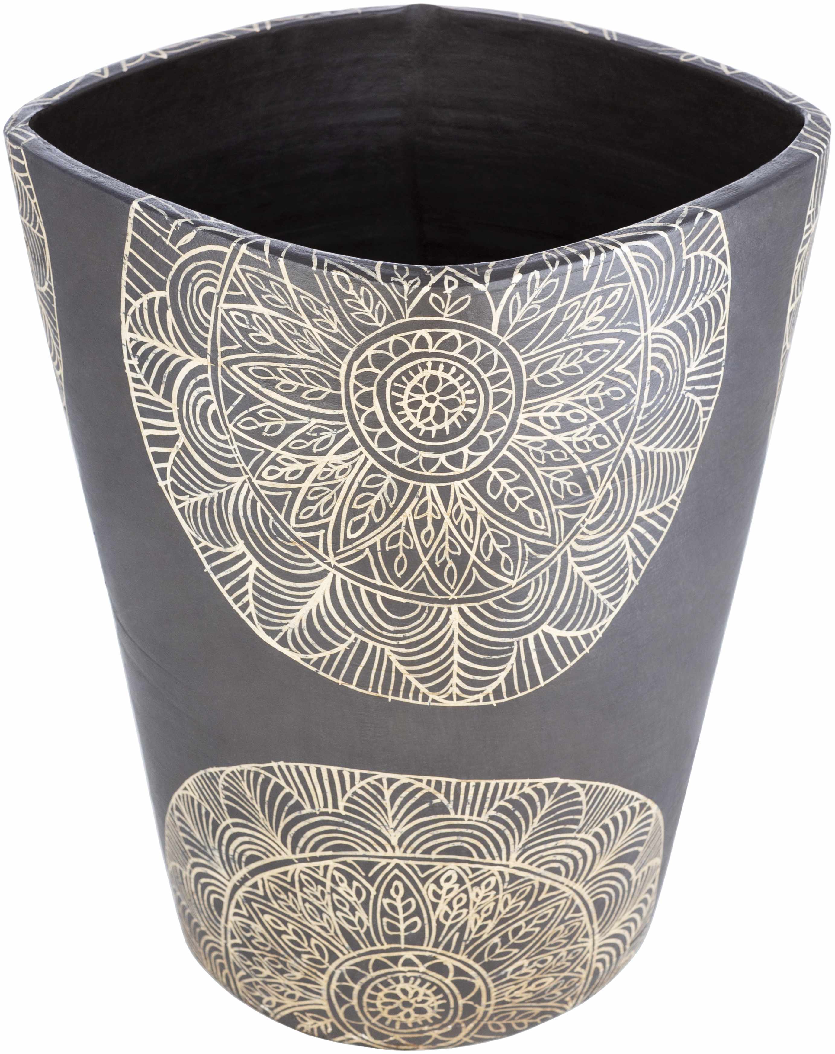 Hearst Terracotta Geometric Black Planter - Clearance
