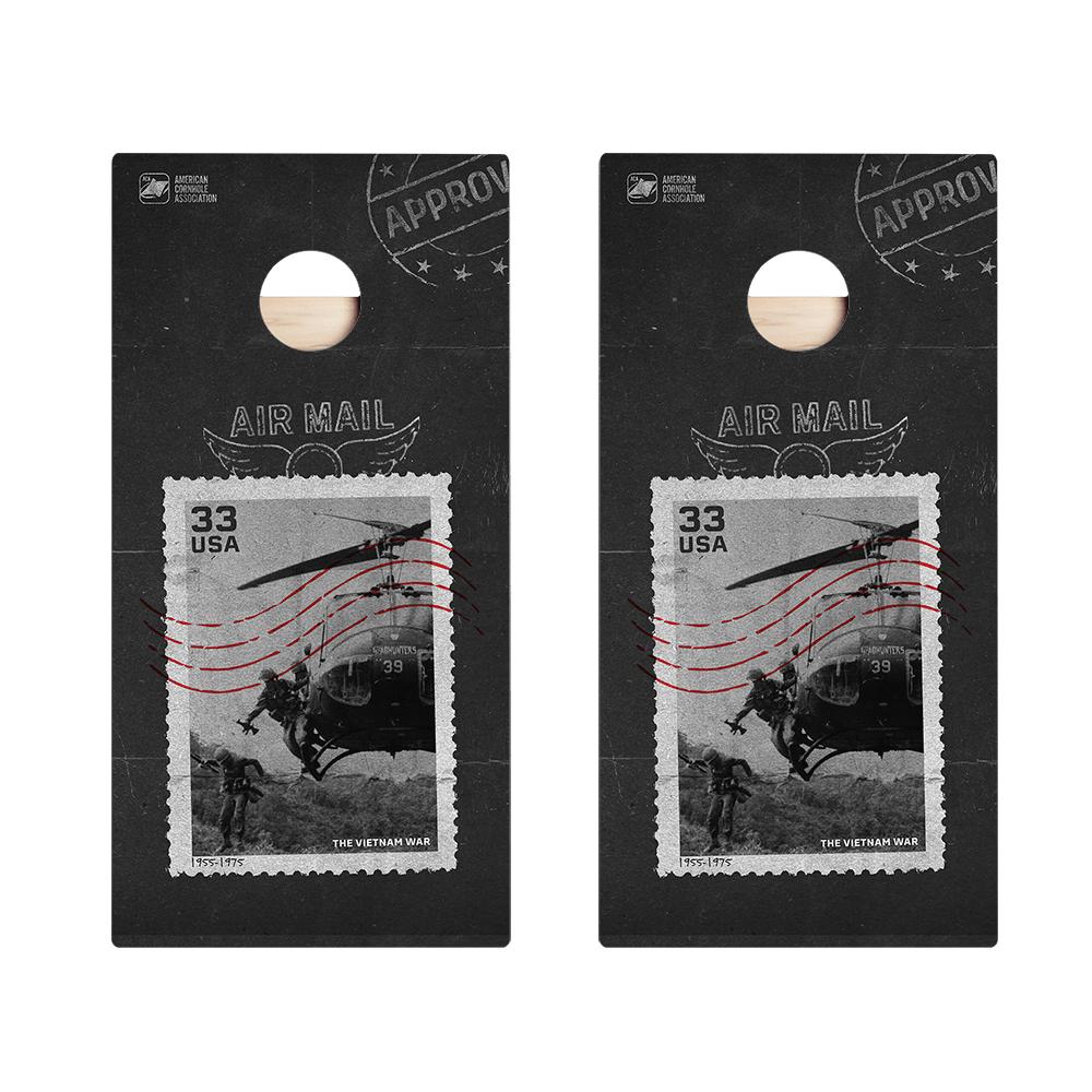 Airmail Stamp Star Cornhole Boards