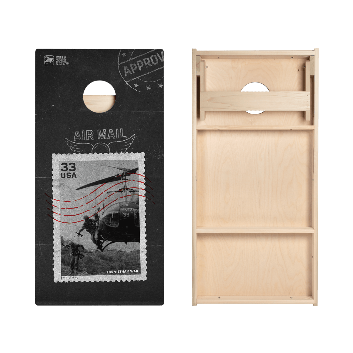 Airmail Stamp Star Cornhole Boards