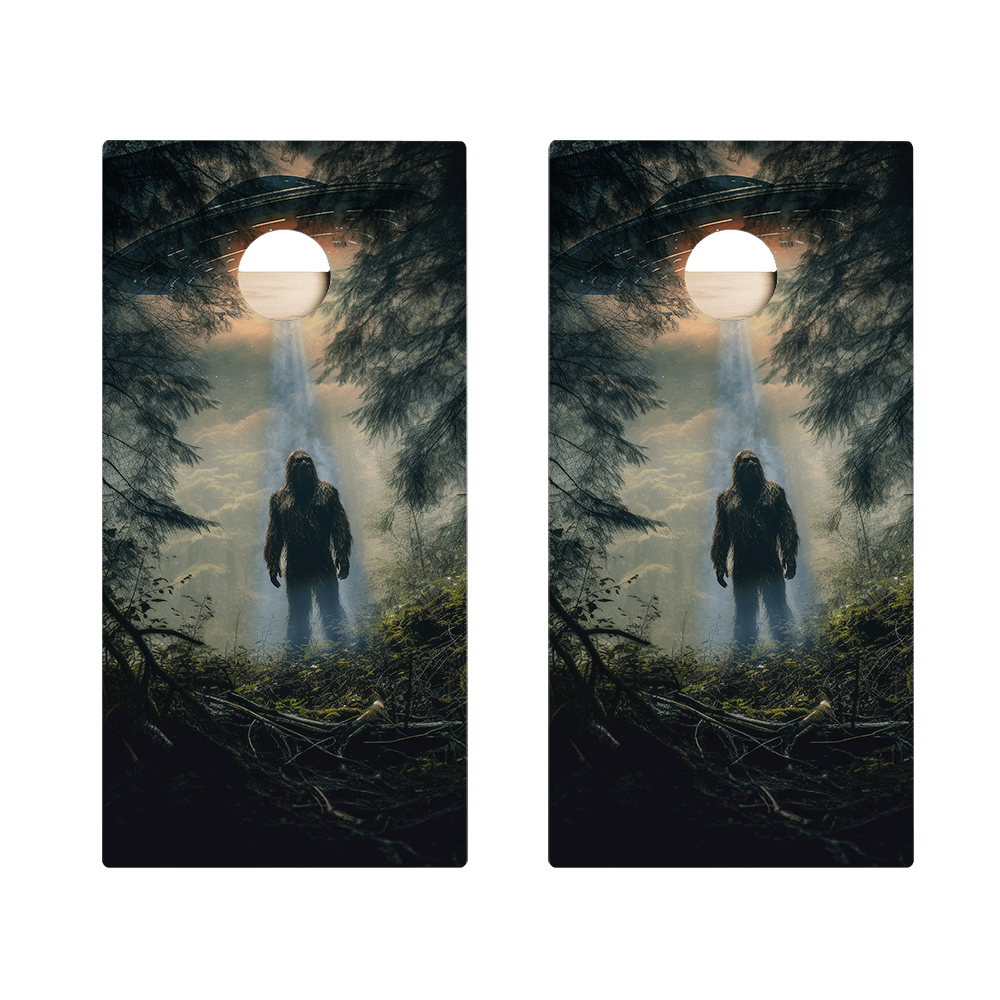 Alien Sasquatch Star Cornhole Boards