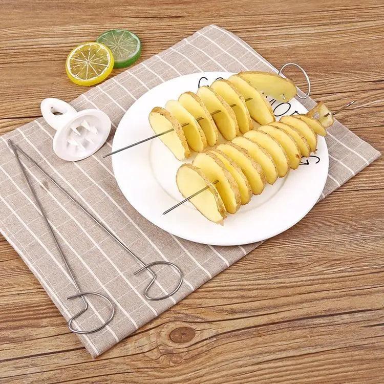 Amazing 2PC Potato Spiral Cutter Cucumber Slicer Kitchen Accessories Vegetable Spiralizer Spiral Potato Cutter Slicer Kitchen Gadgets