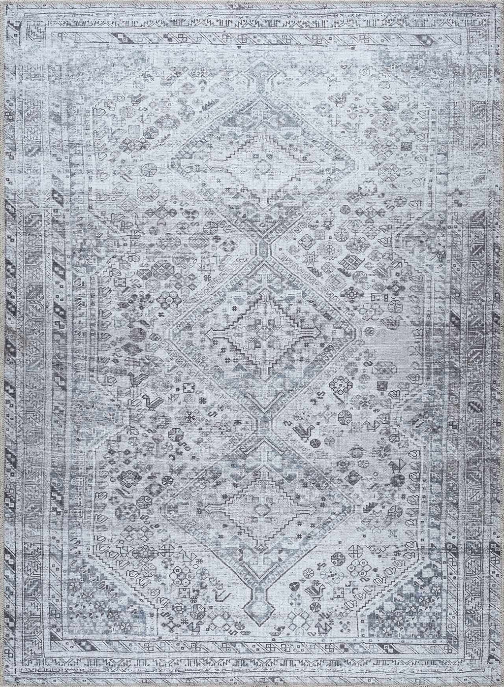 Barny Gray Denim Washable Rug - Clearance