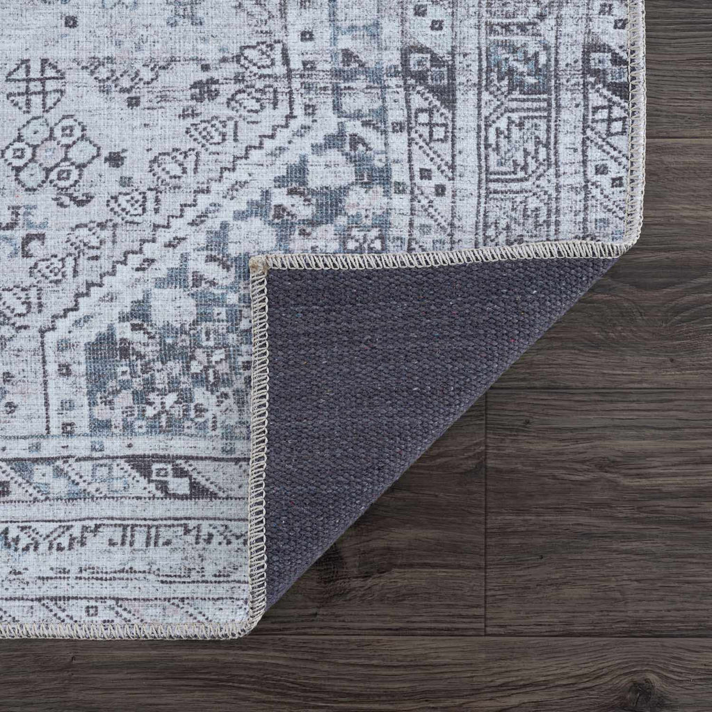 Barny Gray Denim Washable Rug - Clearance