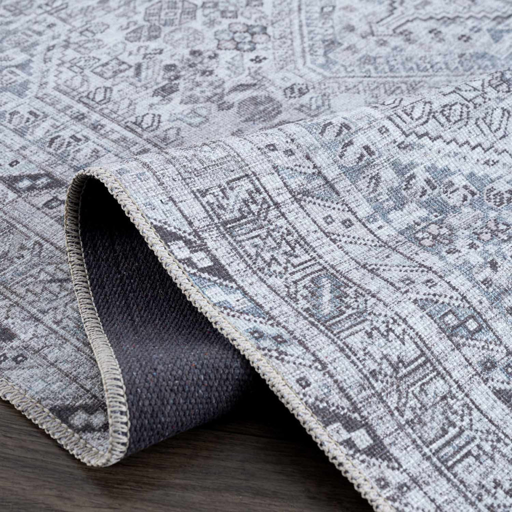 Barny Gray Denim Washable Rug - Clearance