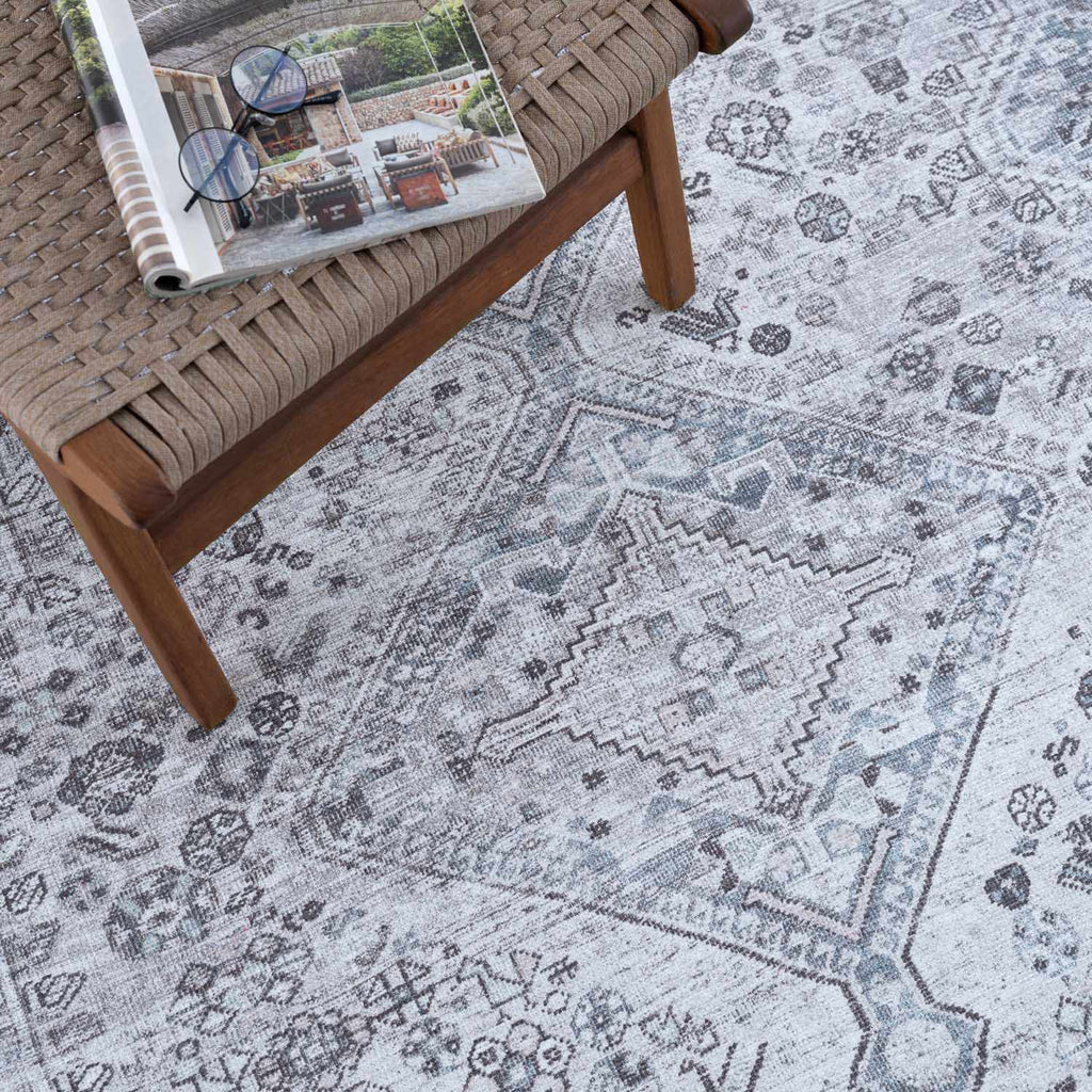 Barny Gray Denim Washable Rug - Clearance