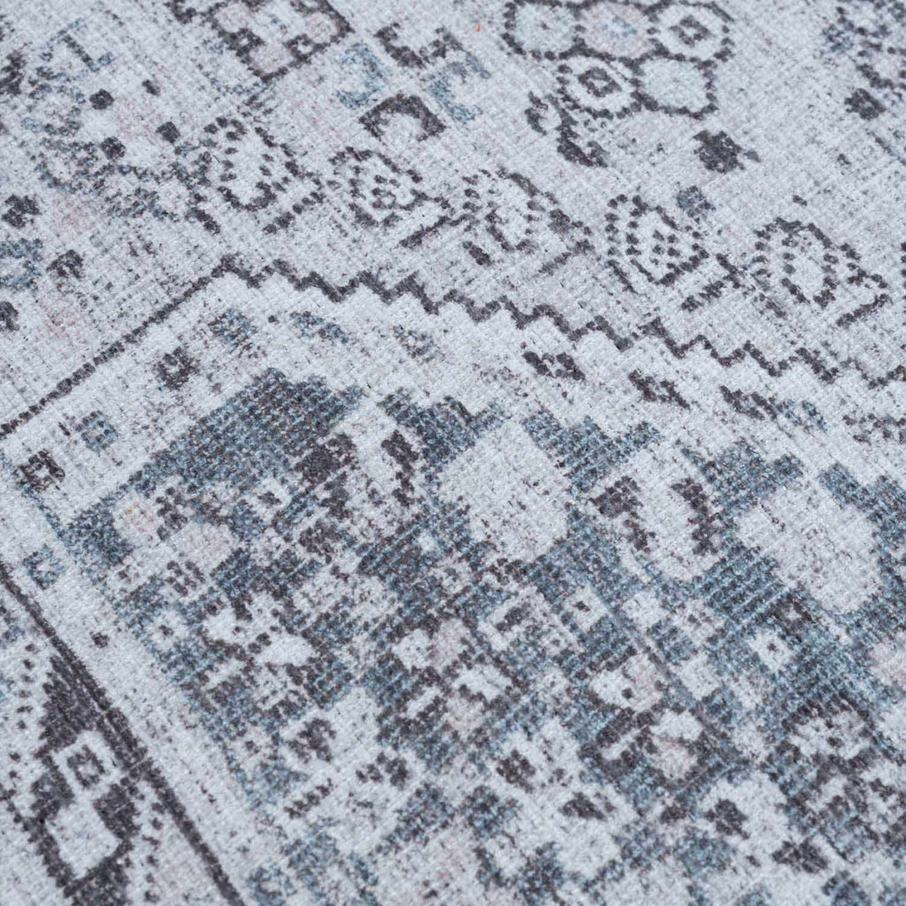 Barny Gray Denim Washable Rug - Clearance