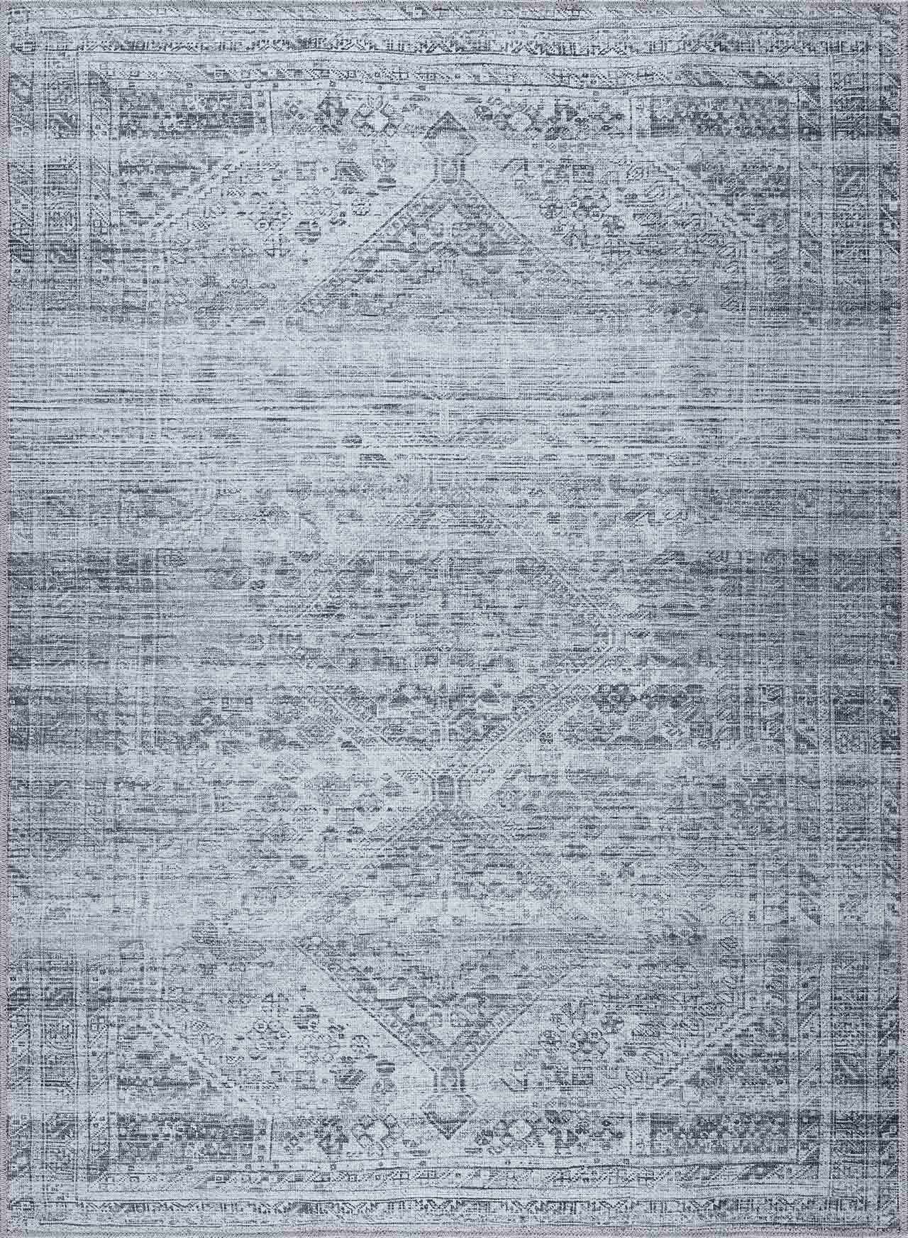 Barny Gray Blue Washable Rug - Clearance