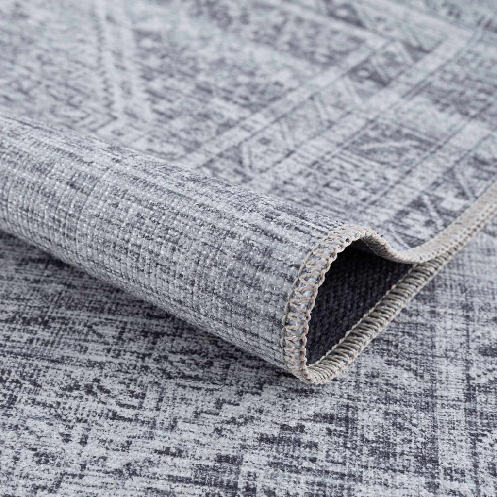 Barny Gray Blue Washable Rug - Clearance