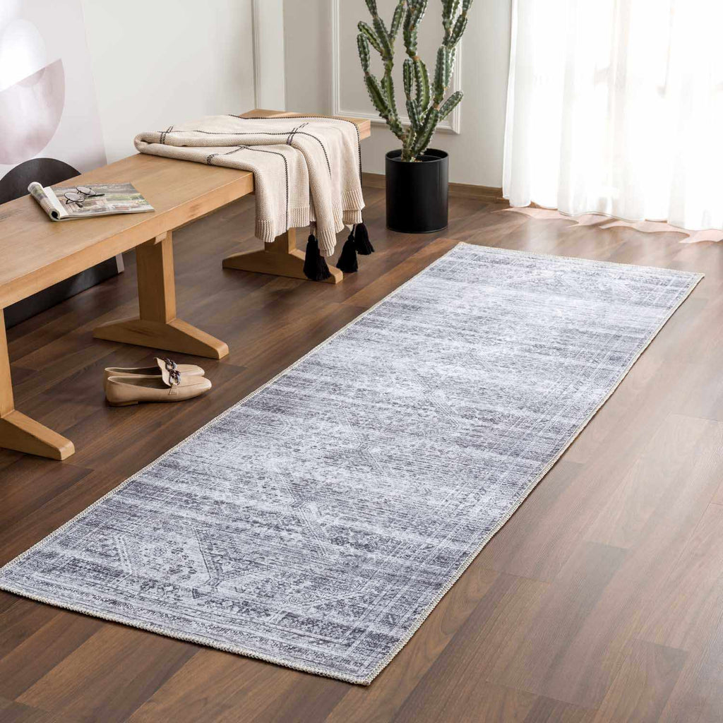 Barny Gray Blue Washable Rug - Clearance