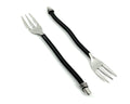 Cocktail Forks Set of 6 (Black Twisted Handle)