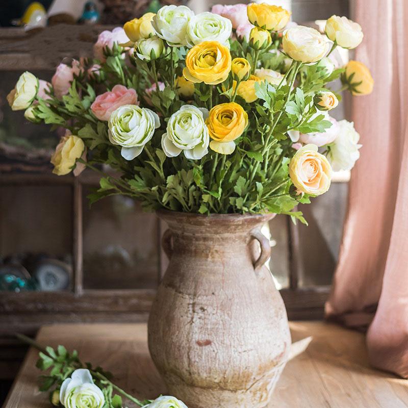 Artificial Flower Buttercup Flower Stem 28" Tall
