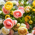 Artificial Flower Buttercup Flower Stem 28" Tall