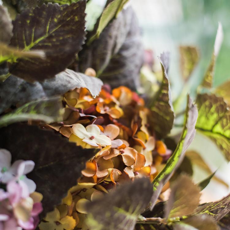 Artificial Hydrangea Leaf Stem 17" Tall