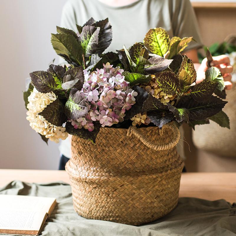 Artificial Hydrangea Leaf Stem 17" Tall