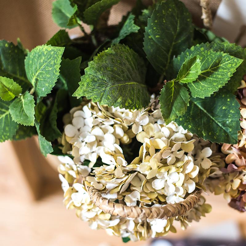Artificial Hydrangea Leaf Stem 17" Tall
