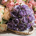 Artificial Silk Rose Flower Bouquet Small in Various Colors