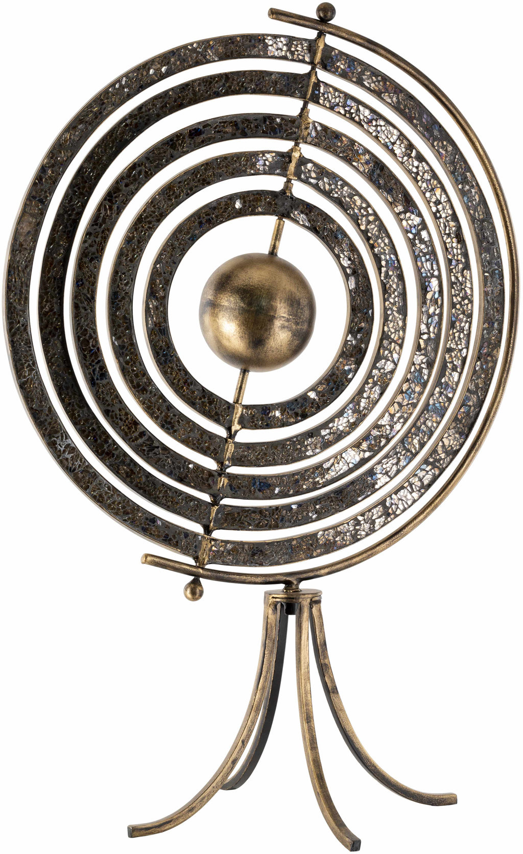 Linntown Antique Gold Circular Metal Sculpture - Clearance