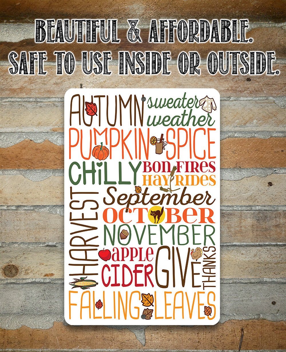 Autumn Sweater Weather - Metal Sign