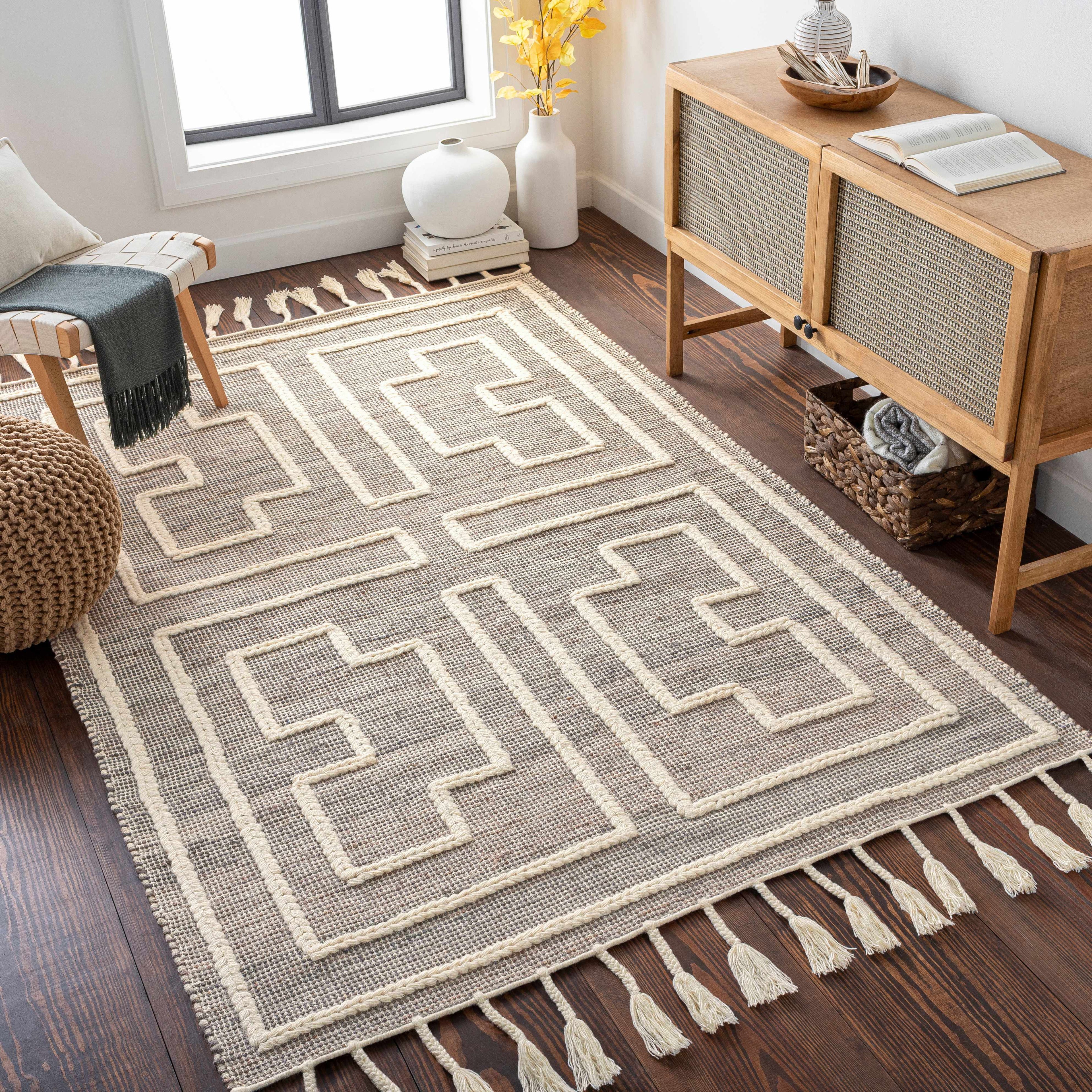 Azra Tasseled Jute&Wool Rug - Clearance