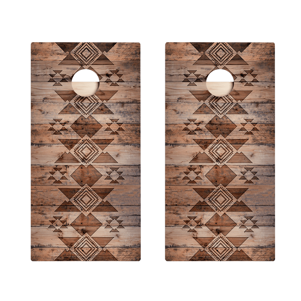 Aztec Wood Star Cornhole Boards