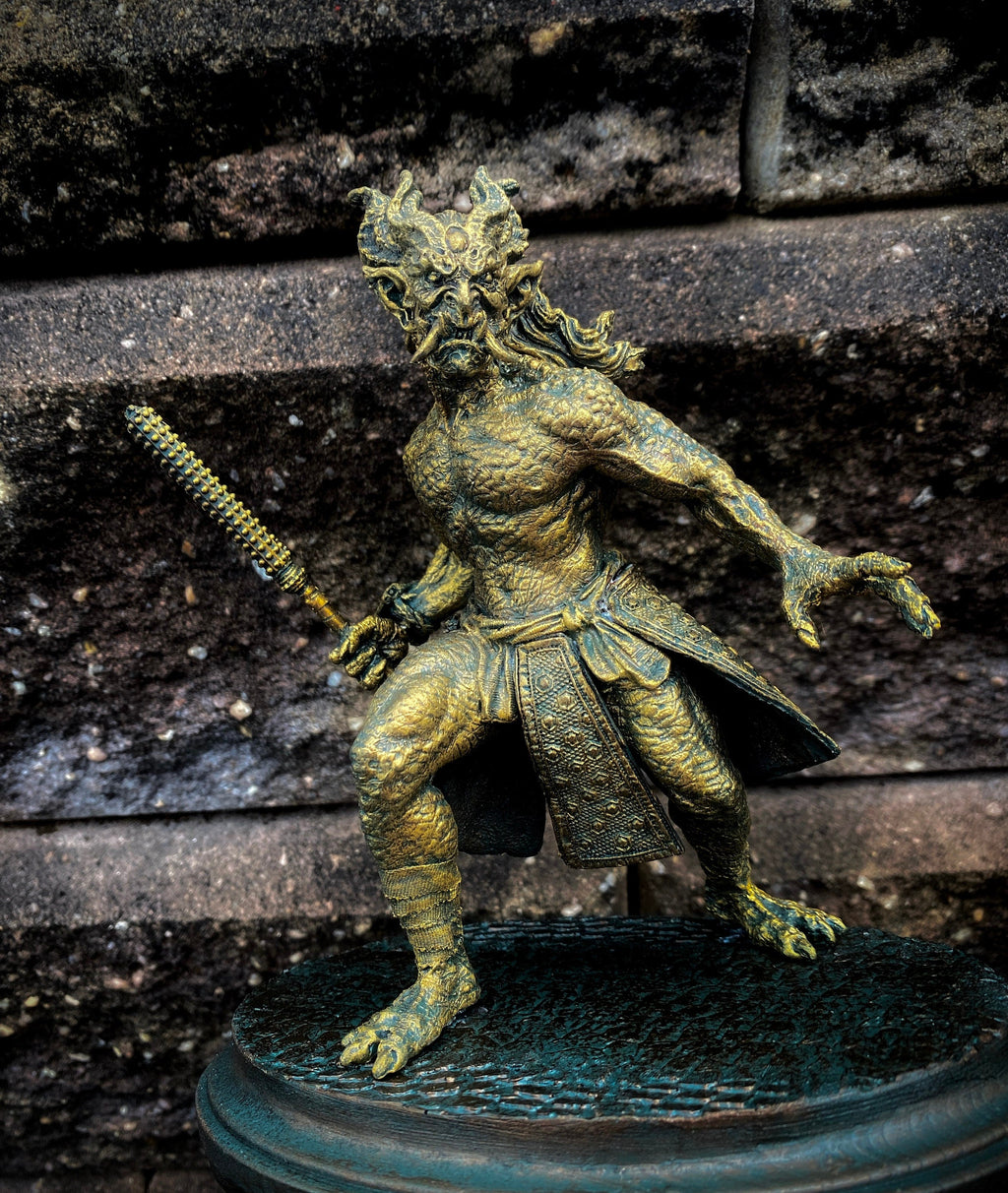 Oni Statue, Hand Painted Resin Sculpture | Mythical Creature Figurine | Unique Legendary Japanese Monster Figurine. Fantasy Art Gift