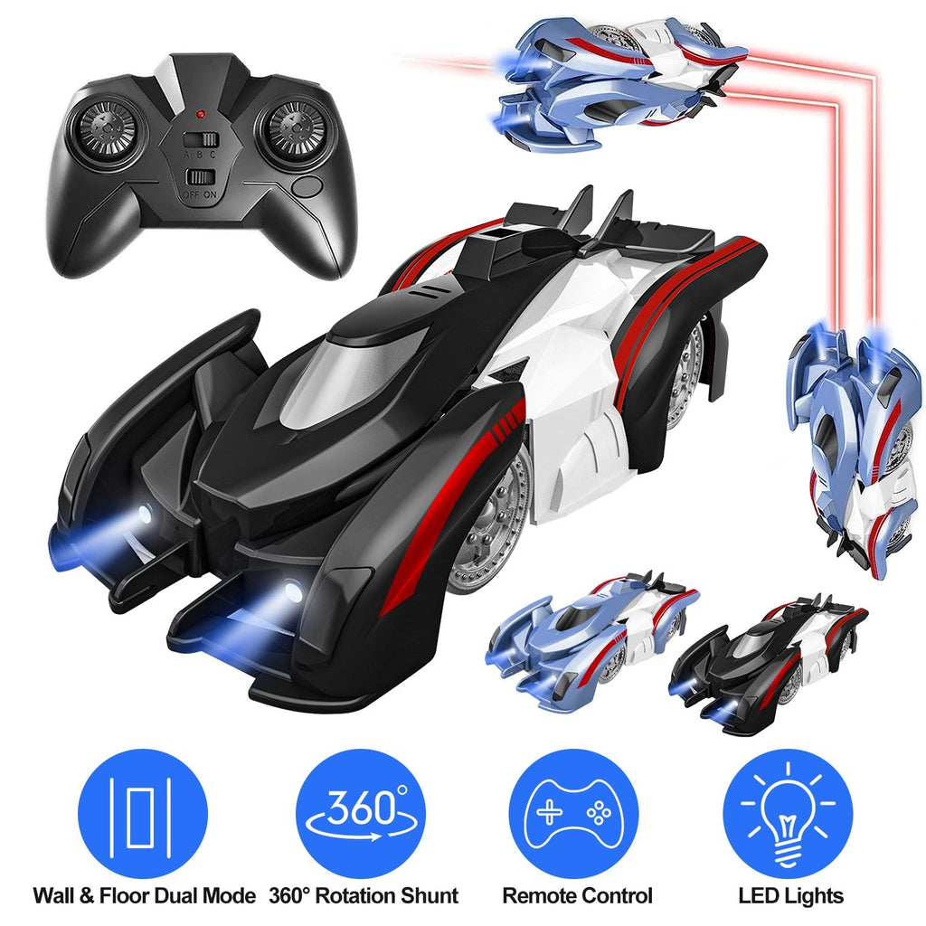 Electric Wall Climbing Car Toy 360¡ Rotating Shunt Car Remote Control Dual Mode RC Car Rechargeable Toy Car with Headlights Taillights Birthday Christ