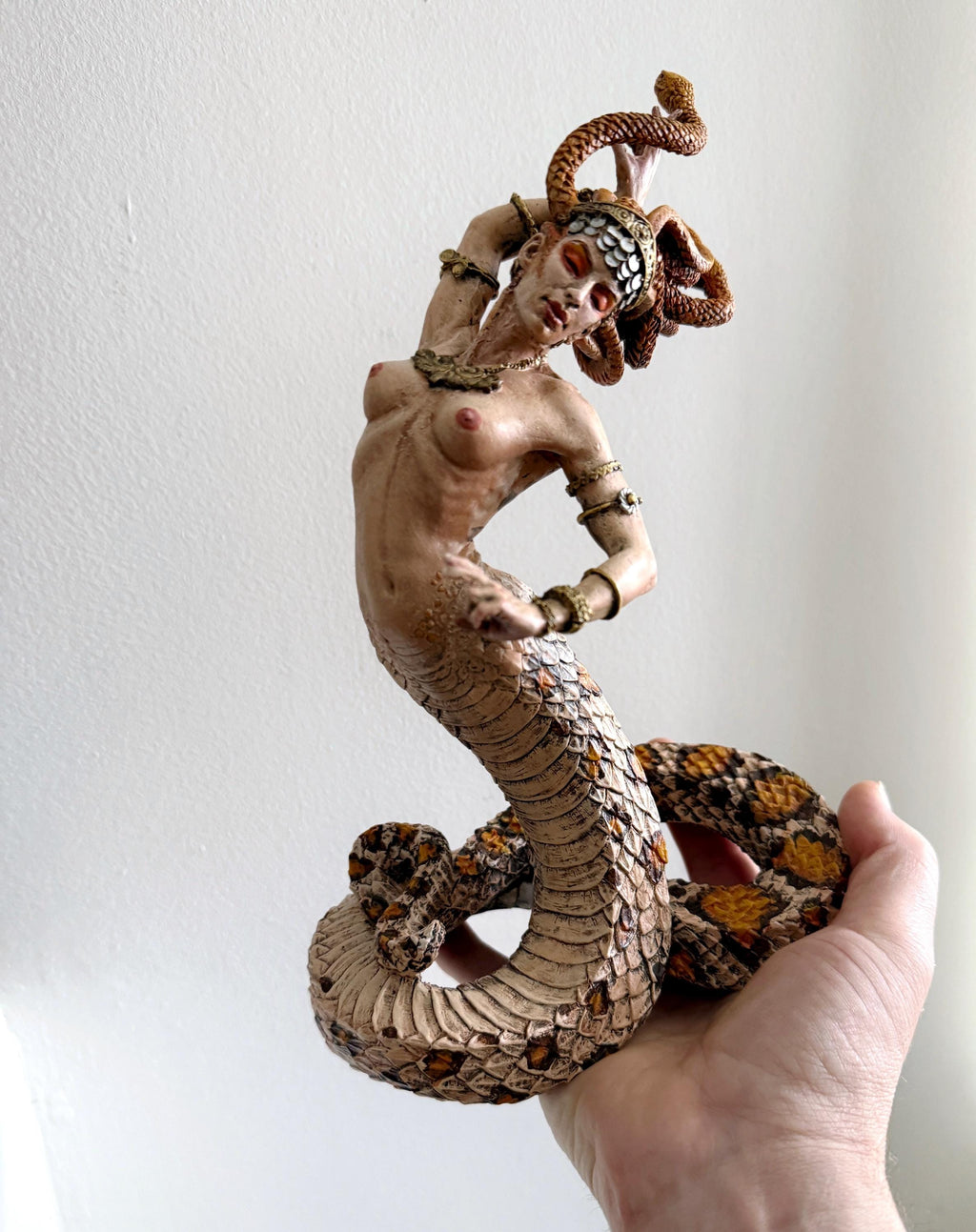 Medusa Statue, Full Color Resin Sculpture |. Mythological Creature Figurine | Myths and Legends Character Statue | Fantasy Art Lover Gift