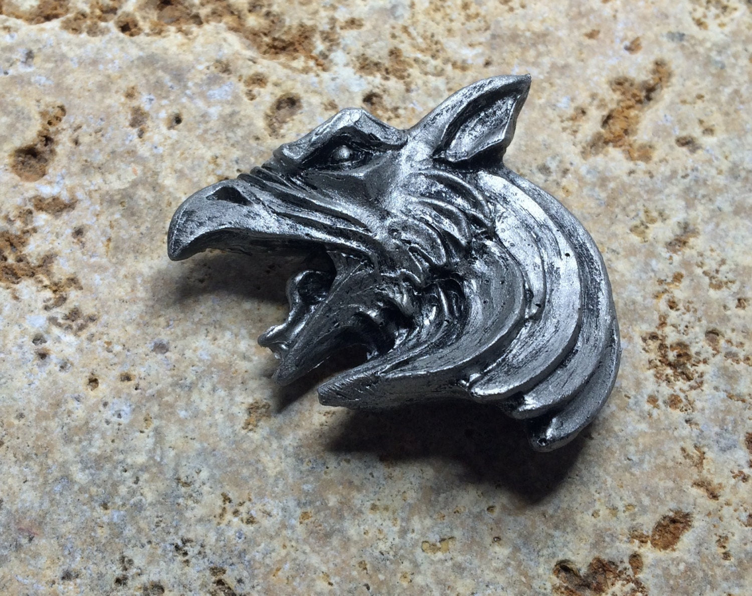 Griffin Magnet, Hand Painted Resin Sculpture | Mythic Fantasy Decor | Legendary Creature Griffin Magnet for Fantasy and Gothic Decor