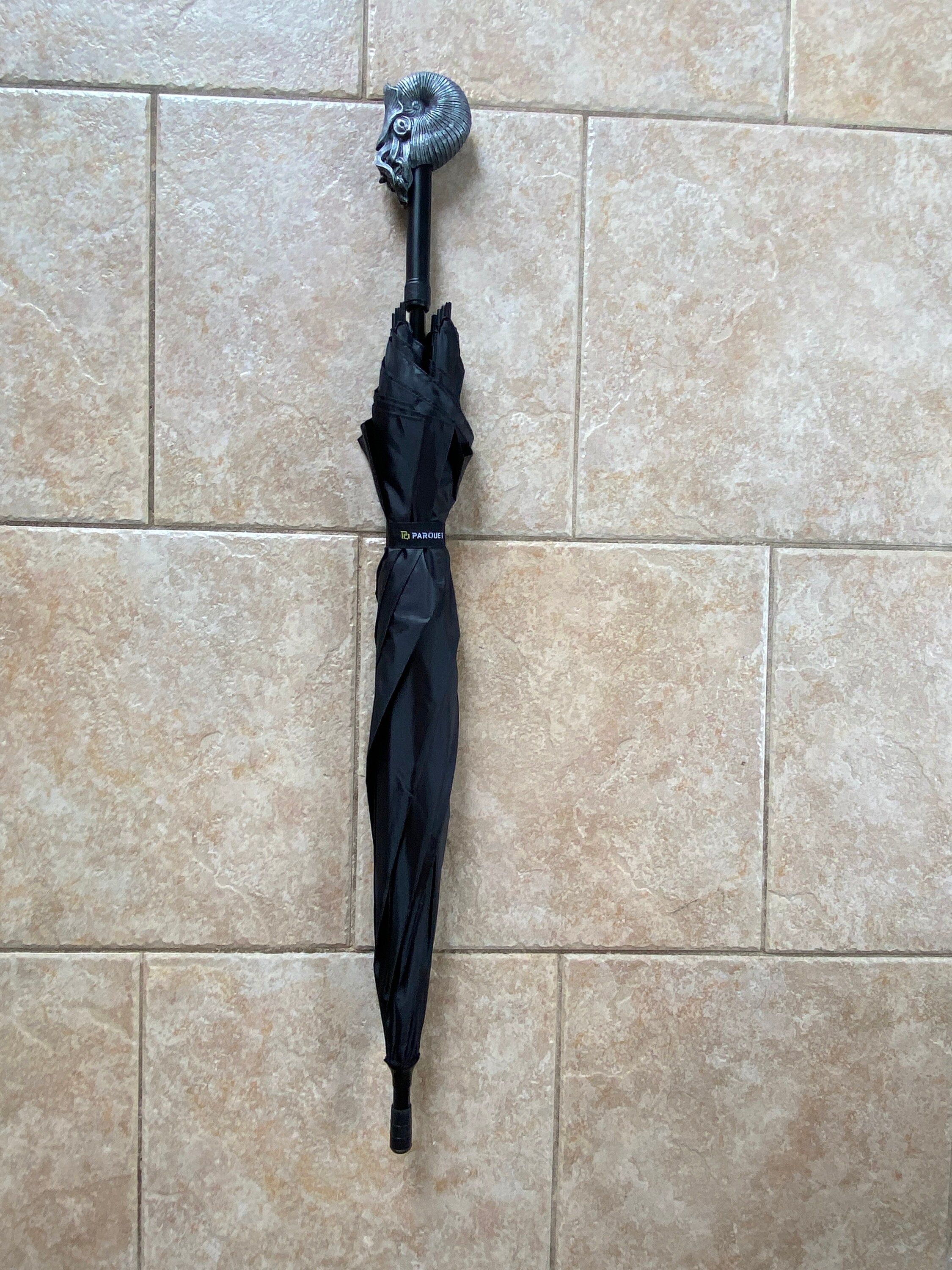 Nautilus Umbrella,Hand Sculpted Resin | Nautical Fossil Umbrella | Fantasy Natural History Parasol, Maritime Gothic Accessory