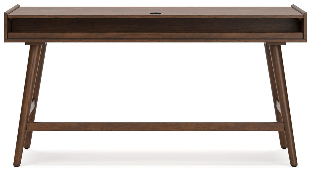 Lyncott - 3 Pc. - Home Office Desk, Chair, Bookcase - Brown