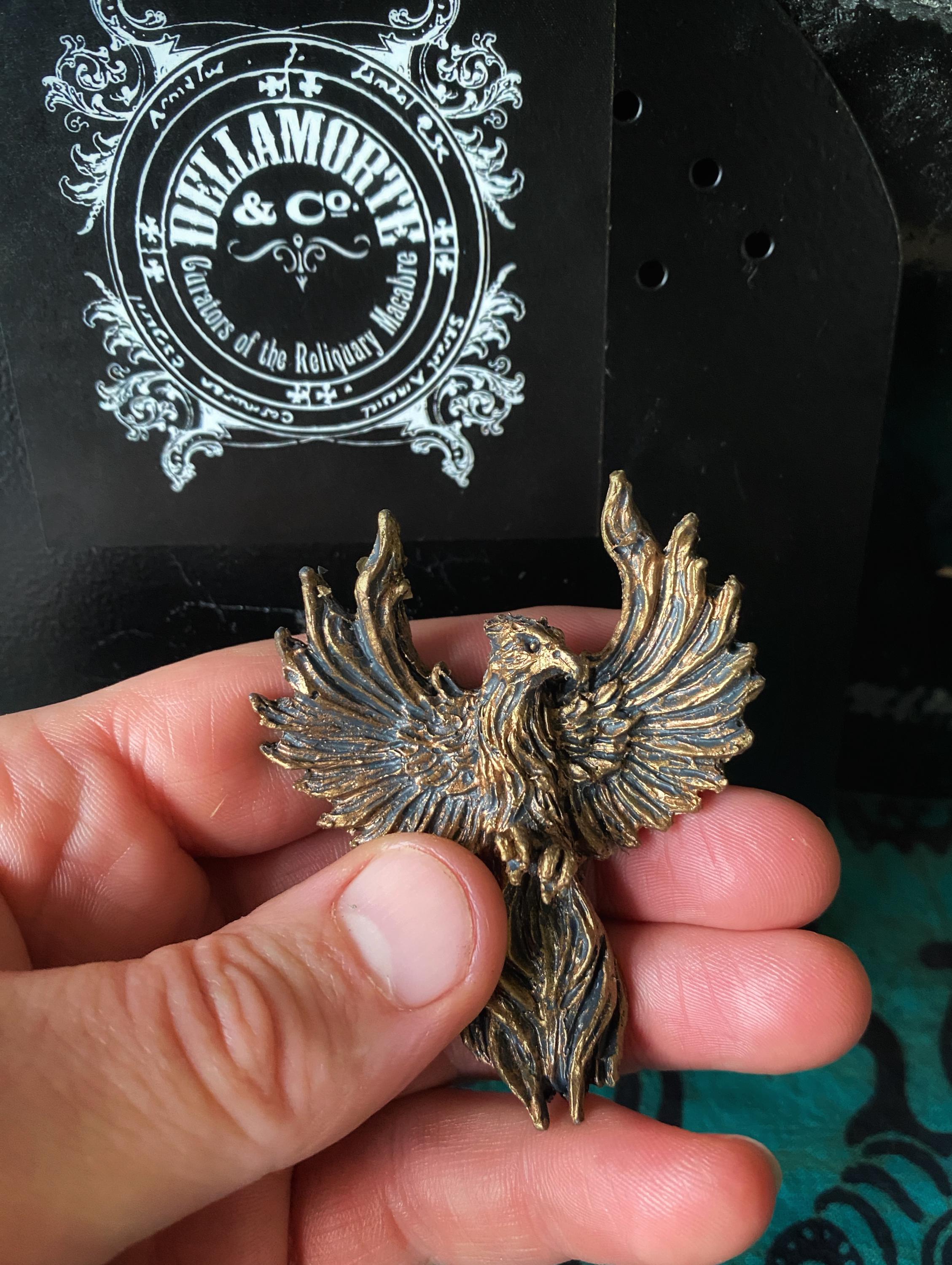Phoenix Magnet, Hand Painted Resin Sculpture | Mythic Fantasy Decor | Phoenix  Magnet for Fantasy and Gothic Decor