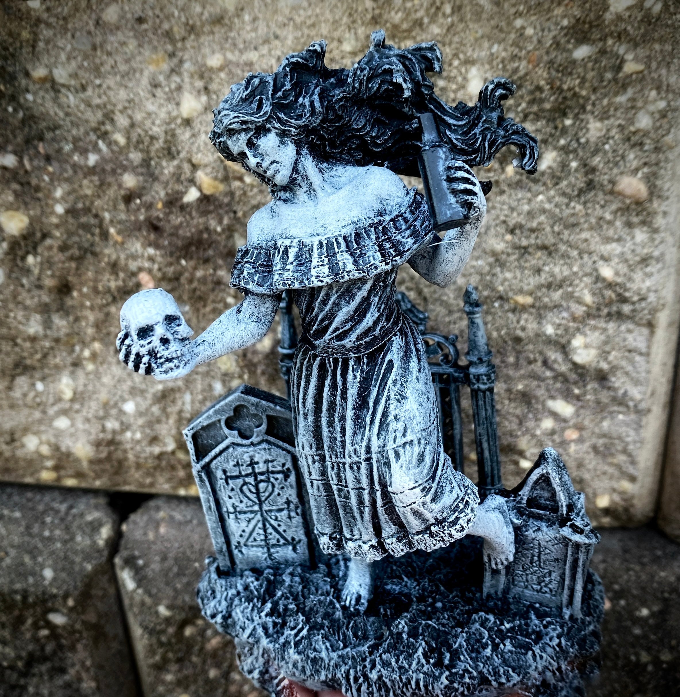 Witch’s Sabbath: Maman Brigitte, the Voodoo Death Loa Statue | Voudou Folklore Pagan Witchcraft Figurine | Witchy Art for Gothic Home Decor
