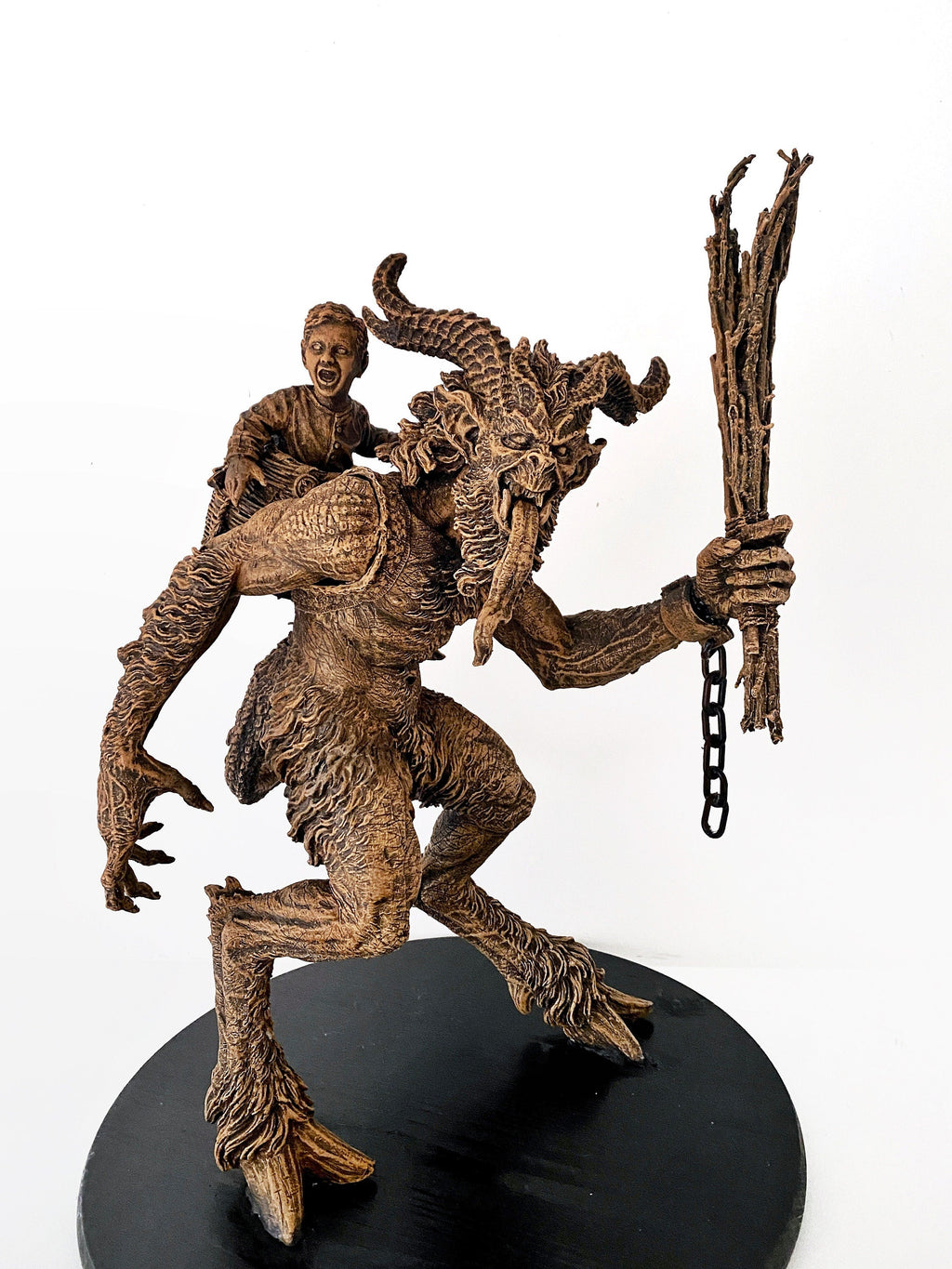 Krampus Statue, Large Version,  Hand Painted Resin Sculpture | Mythical Creature Figurine | Dark Christmas Demon, Gothic Folklore Decor