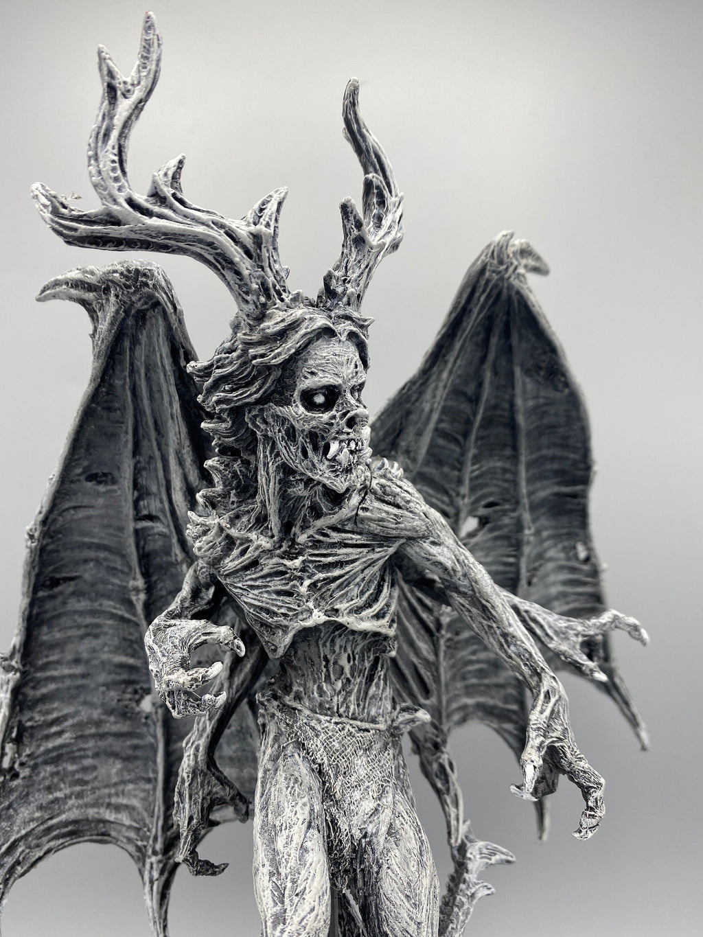 Angel of Death Statue, Hand Painted Resin | Mythic Creature Figurine | Myths and Legends Monster Statue | Demon Statue for Gothic Home Decor