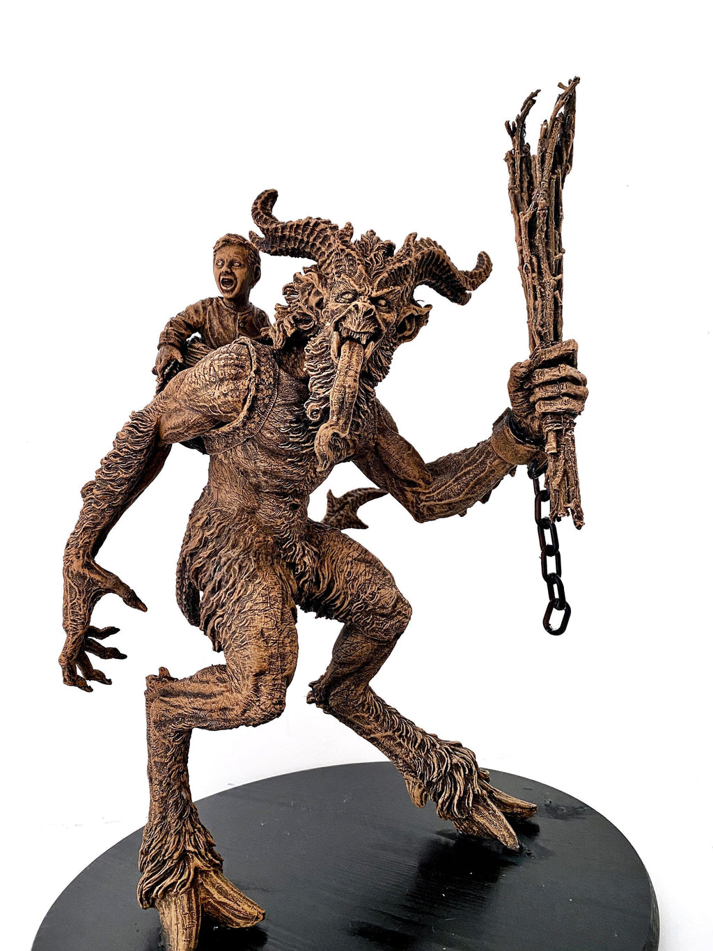 Krampus Statue, Large Version,  Hand Painted Resin Sculpture | Mythical Creature Figurine | Dark Christmas Demon, Gothic Folklore Decor