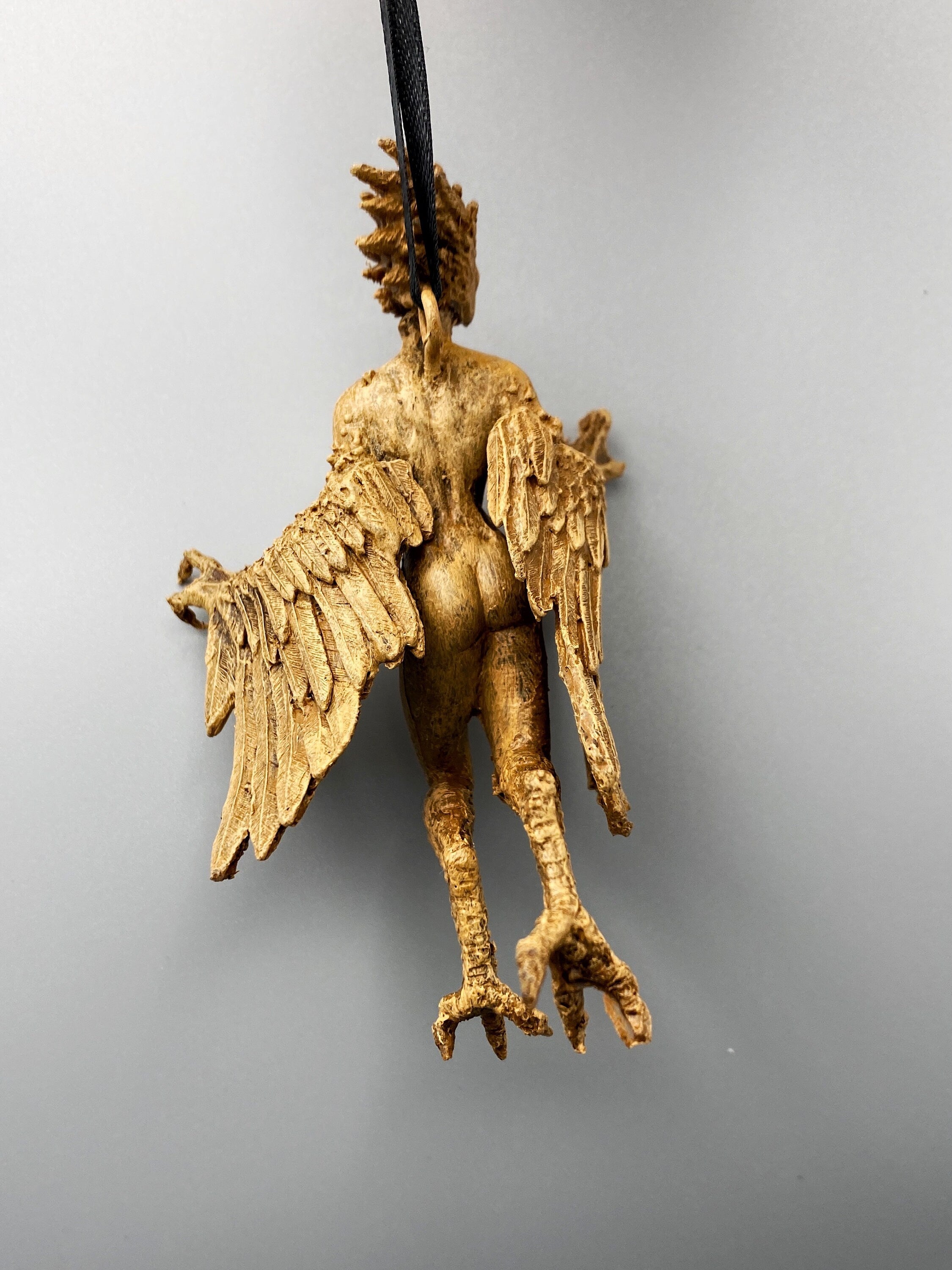 Harpy Ornament, Hand Painted Resin Sculpture | Mythical Creature Figurine | Unique Legendary Bird Woman Ornament. Fantasy Art Holiday Decor