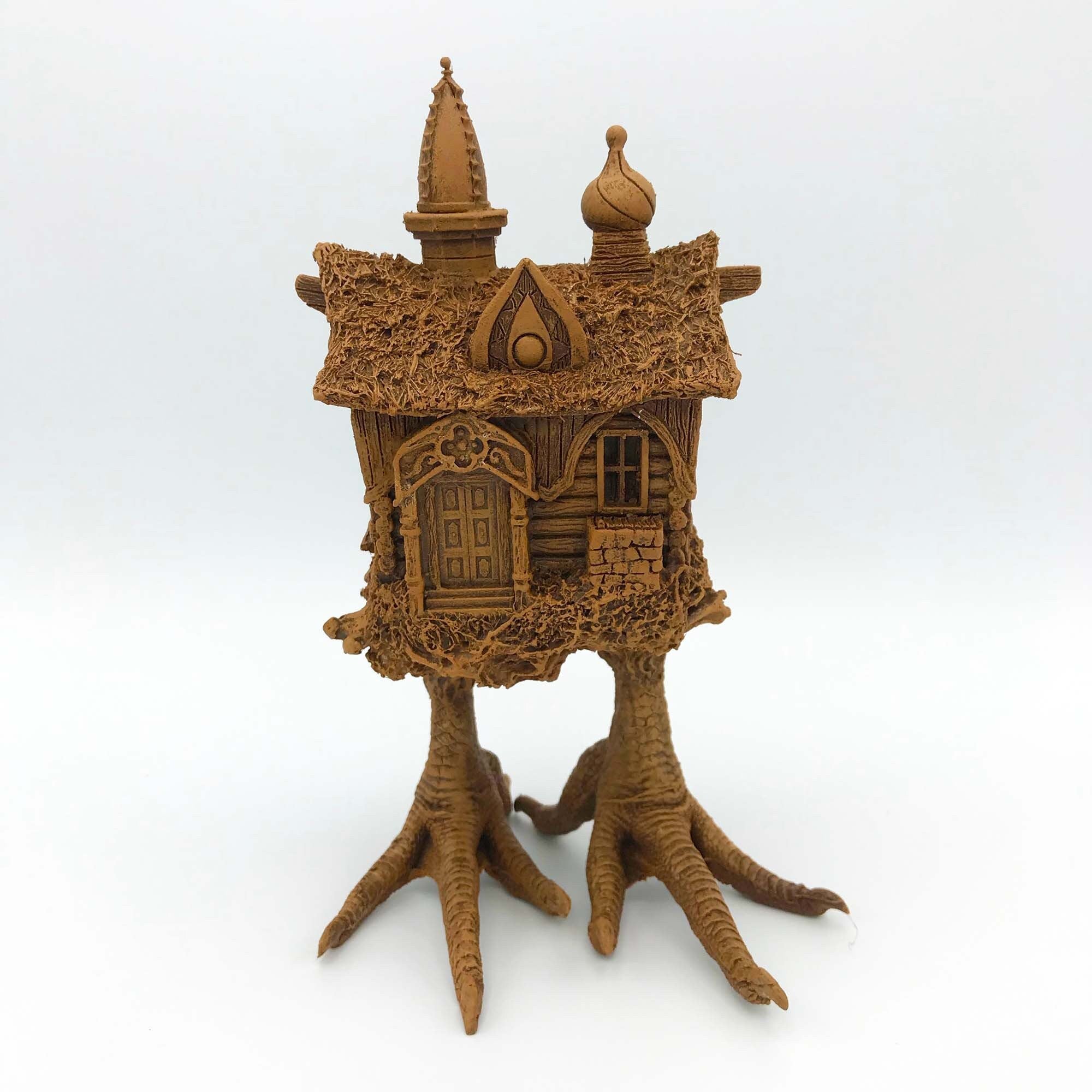 Baba Yaga Hut Statue, Hand Painted Resin Sculpture | Russian Folklore Figurine | Witch House Statue | Fantasy Art for Gothic Home Decor