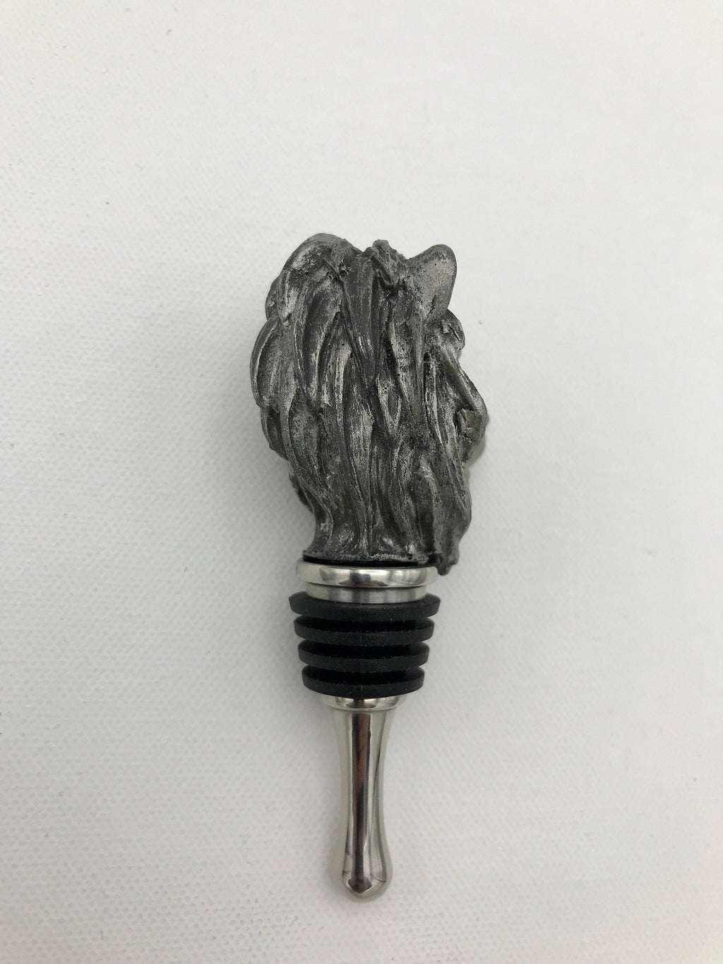 Lion Head Winestopper, Hand Sculpted Resin, Mythic Fantasy Art Barware | Gothic Lion Bottle Stopper | Fantasy Wine and Barware Gift