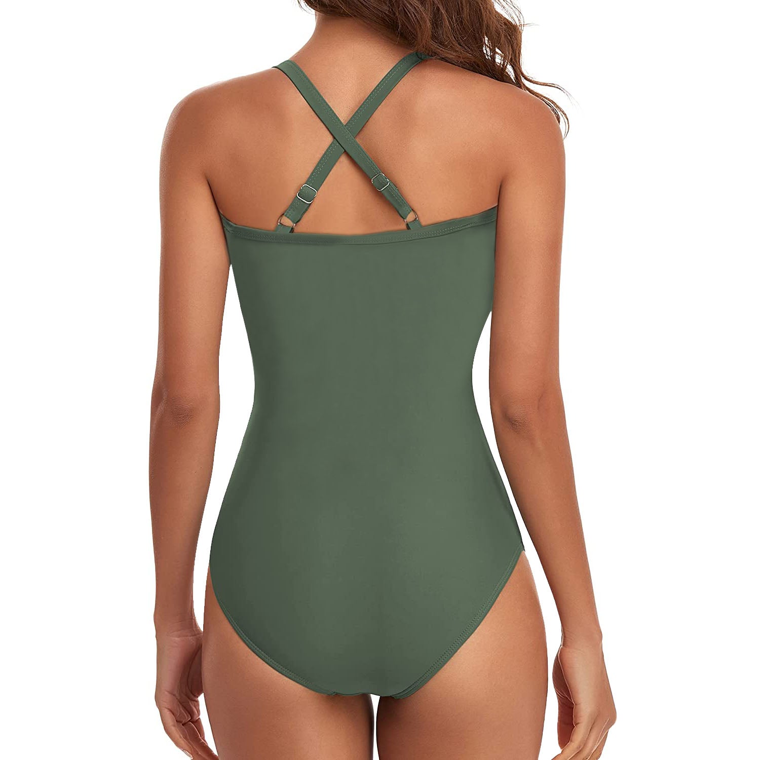 WomenÕs One Piece Swimsuit Beachwear Swimwear Tummy Control Cutout High Waist Bathing Suit Wrap
