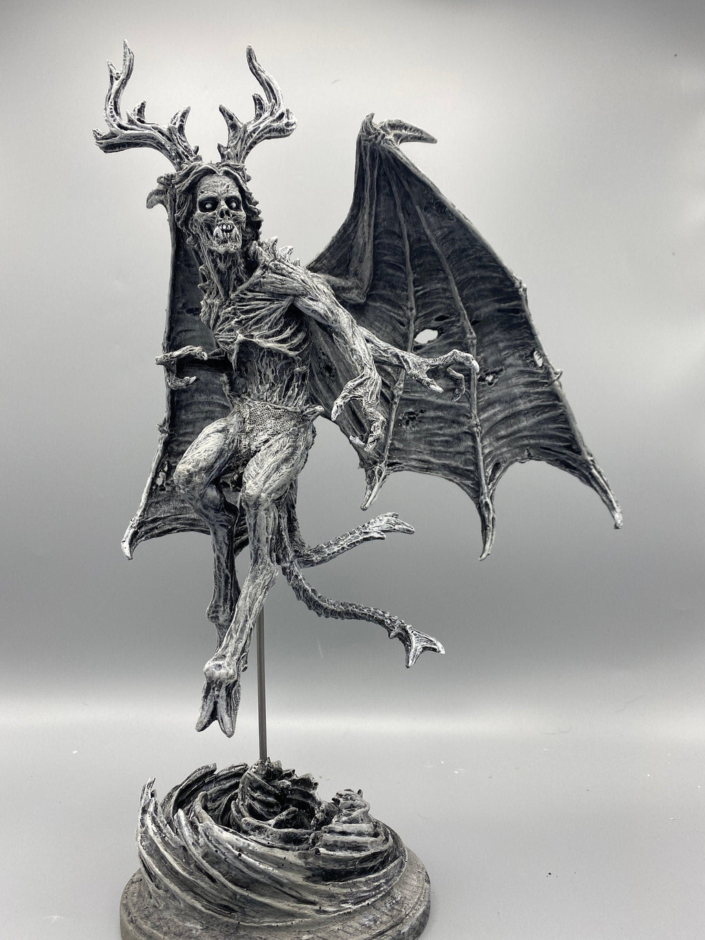 Angel of Death Statue, Hand Painted Resin | Mythic Creature Figurine | Myths and Legends Monster Statue | Demon Statue for Gothic Home Decor