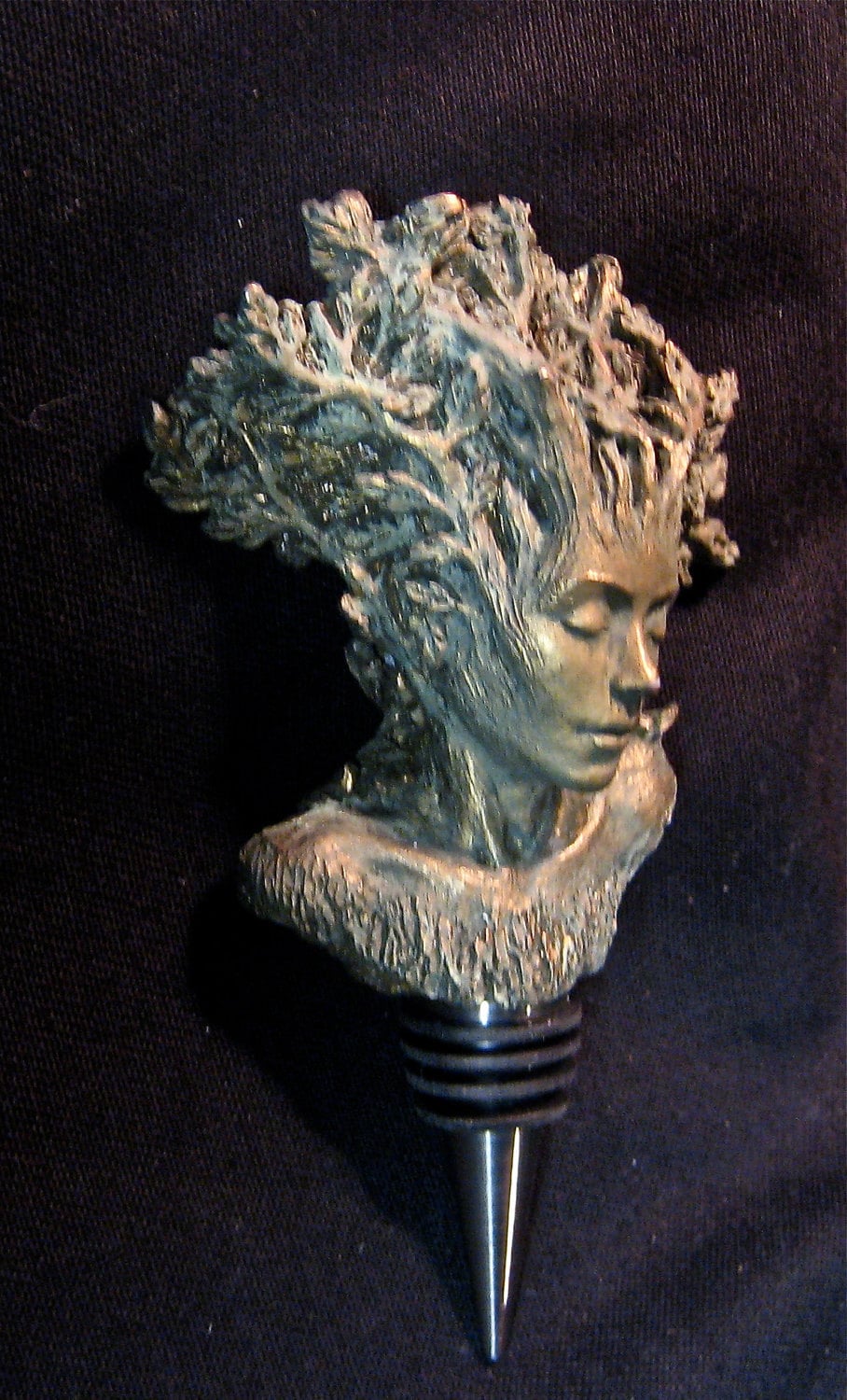 Dryad Winestopper, Hand Sculpted Resin,  Mythic Fantasy Art Barware | Legendary Creature Bottle Stopper | Fantasy Wine and Barware Gift