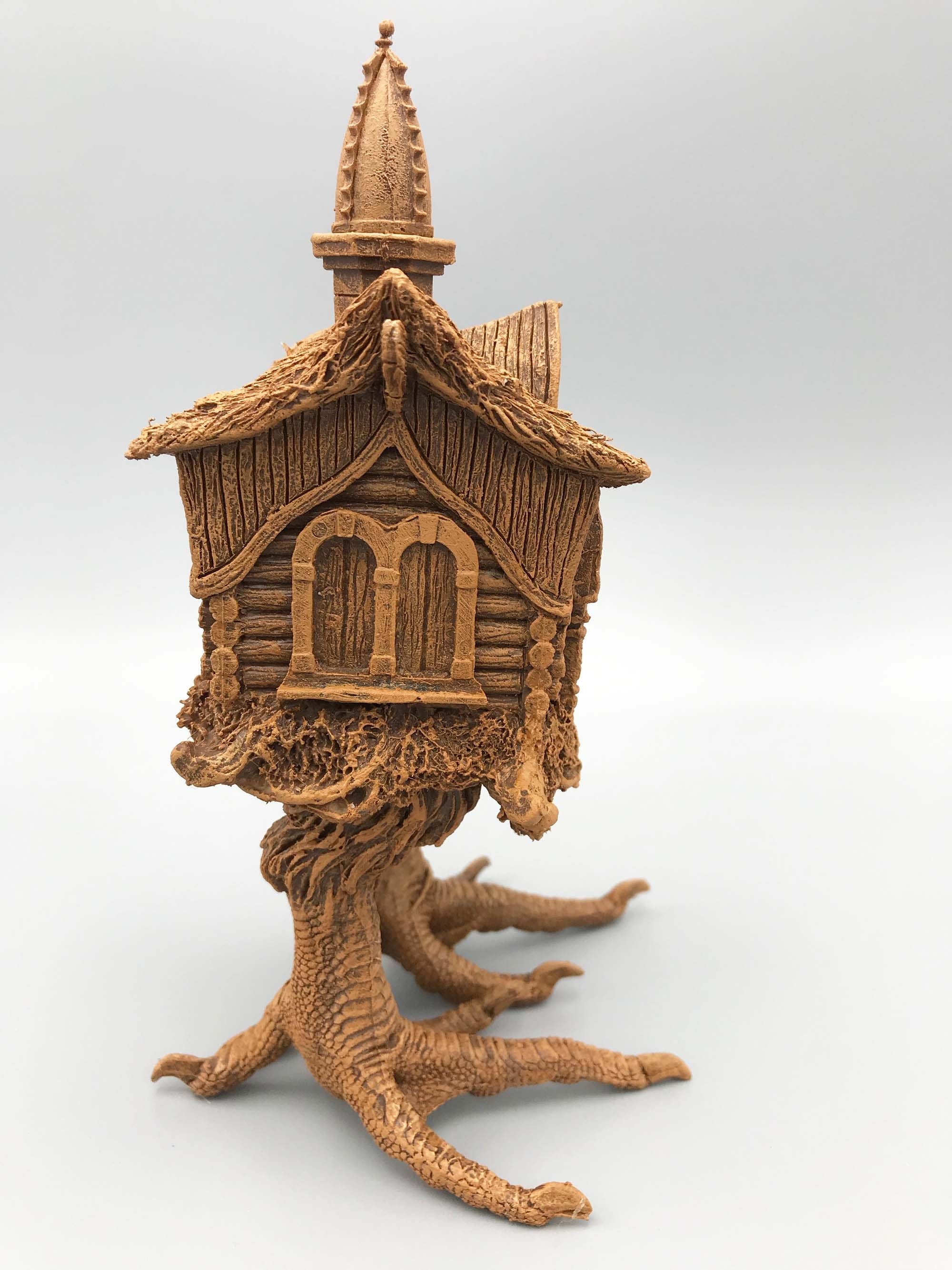 Baba Yaga Hut Statue, Hand Painted Resin Sculpture | Russian Folklore Figurine | Witch House Statue | Fantasy Art for Gothic Home Decor