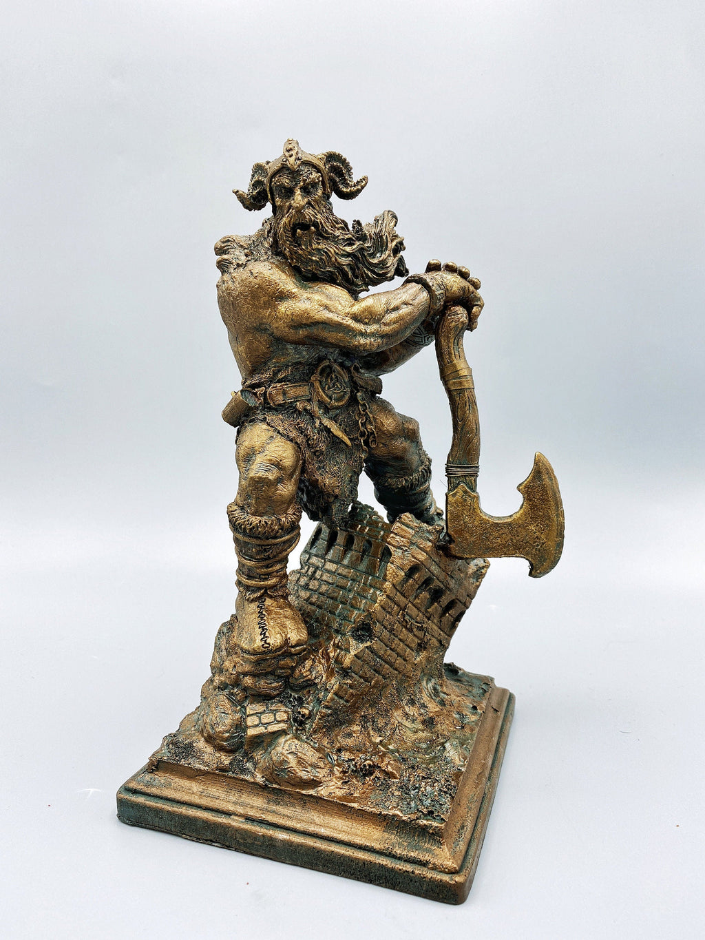 Frost Giant Statue, Hand Painted Resin Sculpture | Mythical Viking Creature Figurine | Legendary Norse Mythology Figurine. Fantasy Art Decor