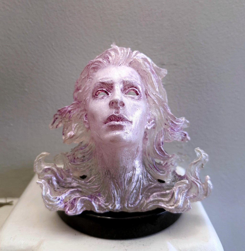 Spirit Summoning Sculpture, with LED Tea Light, Hand Painted Resin Statue | Spooky Gothic Light Feature | Ghost Light for Gothic Home Decor