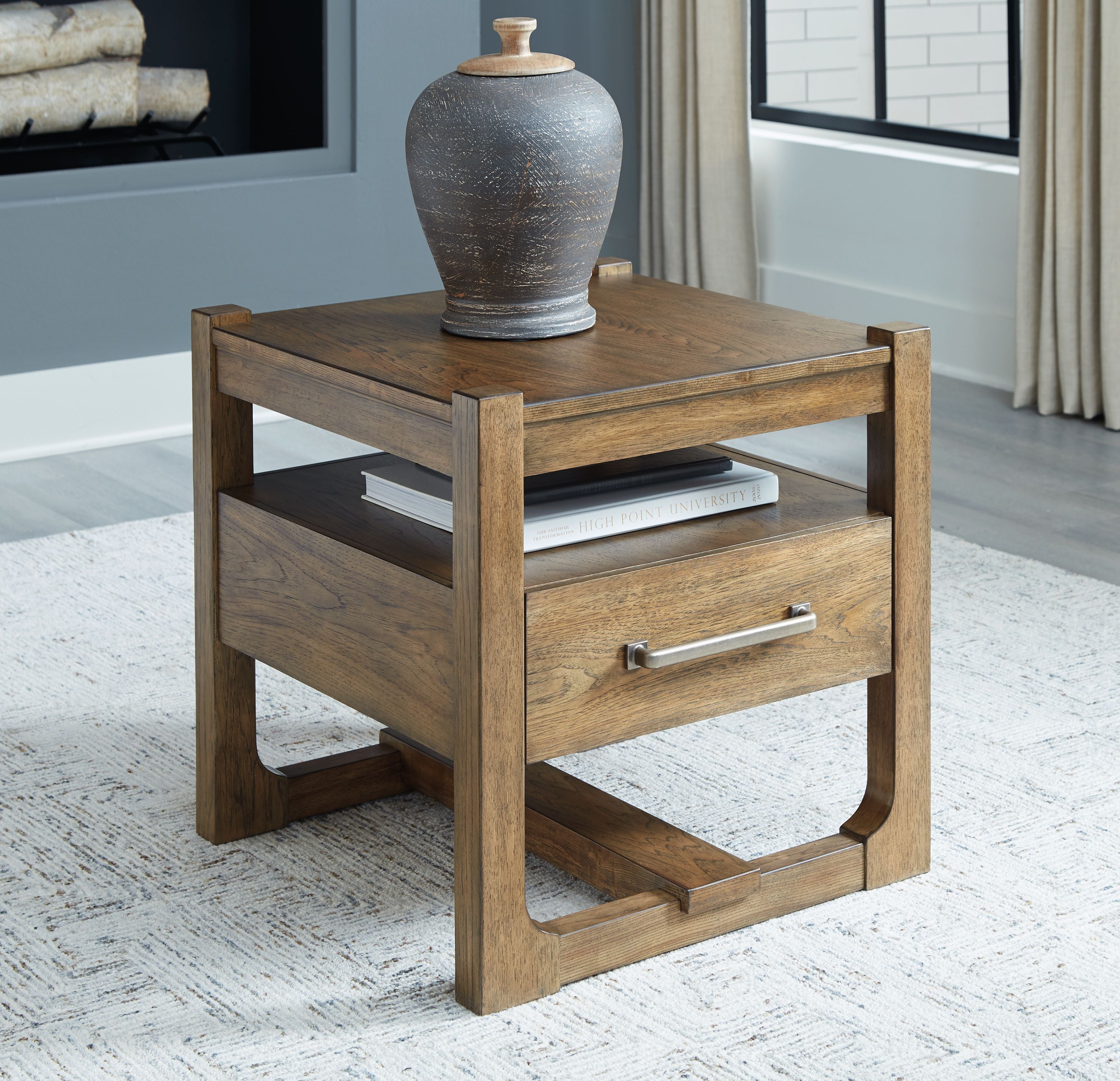 Cabalynn - Square End Table - Light Brown